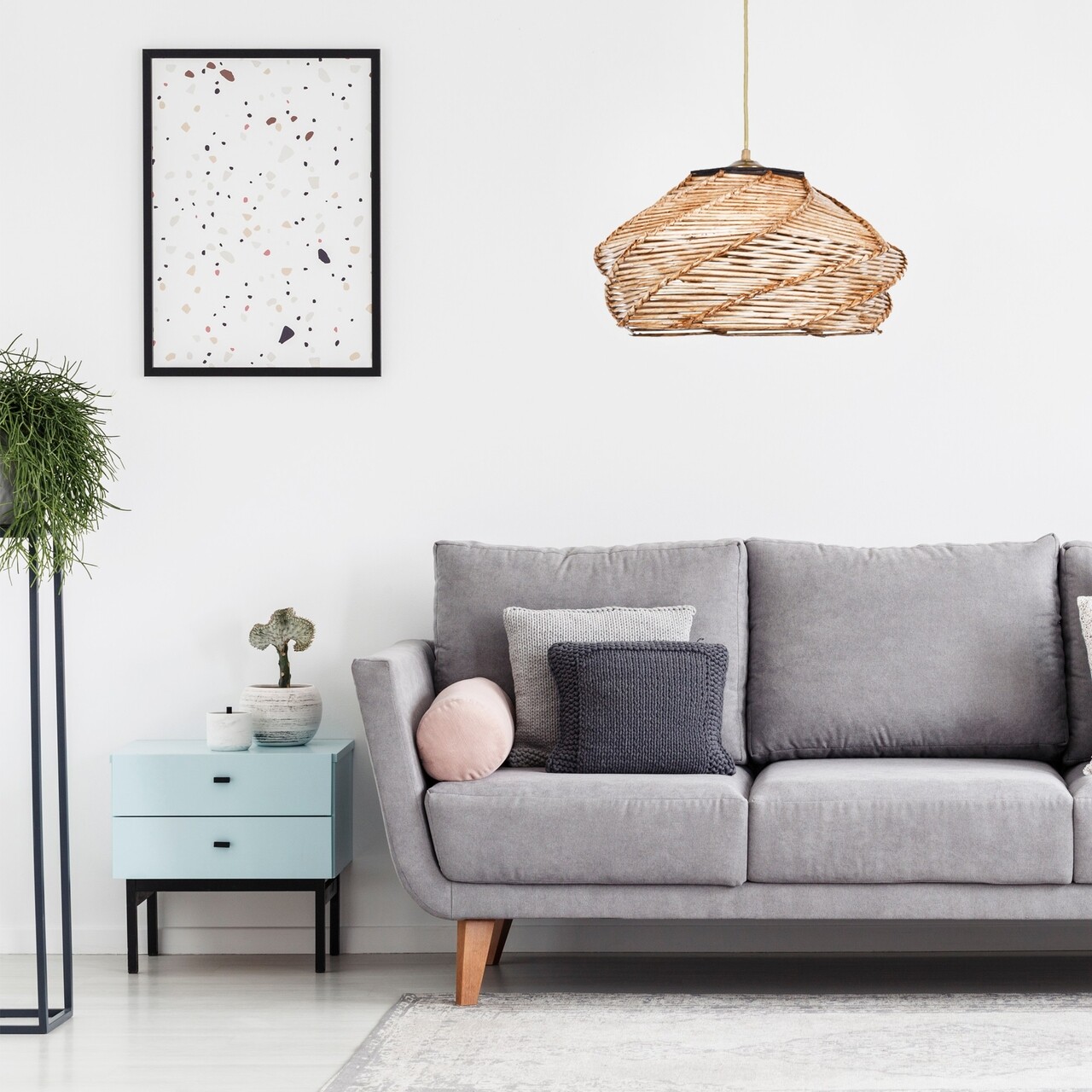 Lustra, Ovale, FullHouse, 36 x 36 x 65 cm, 1 x E27, 60W, bej - imagine 7